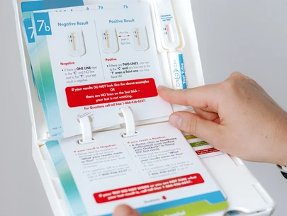 An HIV oral swab test shows results information
