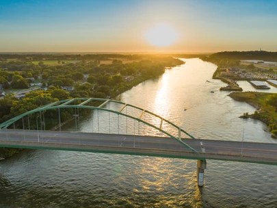 Aerial view of the Missouri River near Sioux City